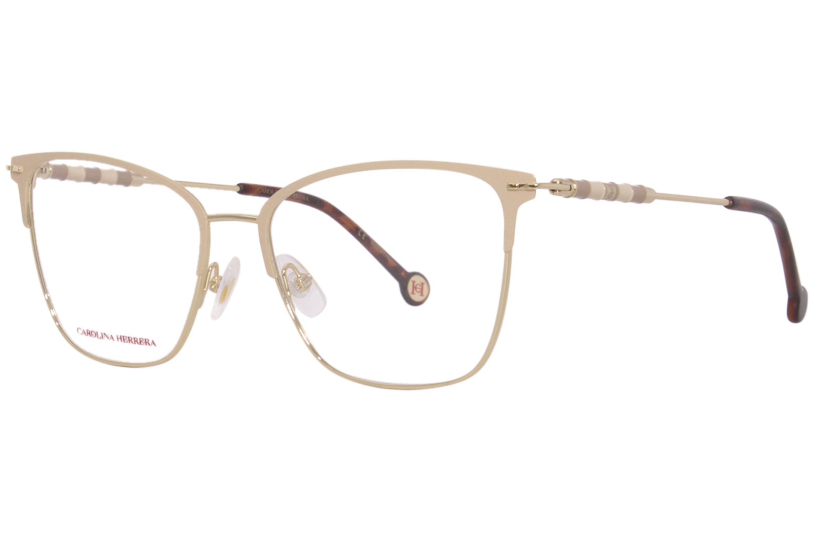 Carolina Herrera Ch Bku Eyeglasses Women S Gold Nude Full Rim