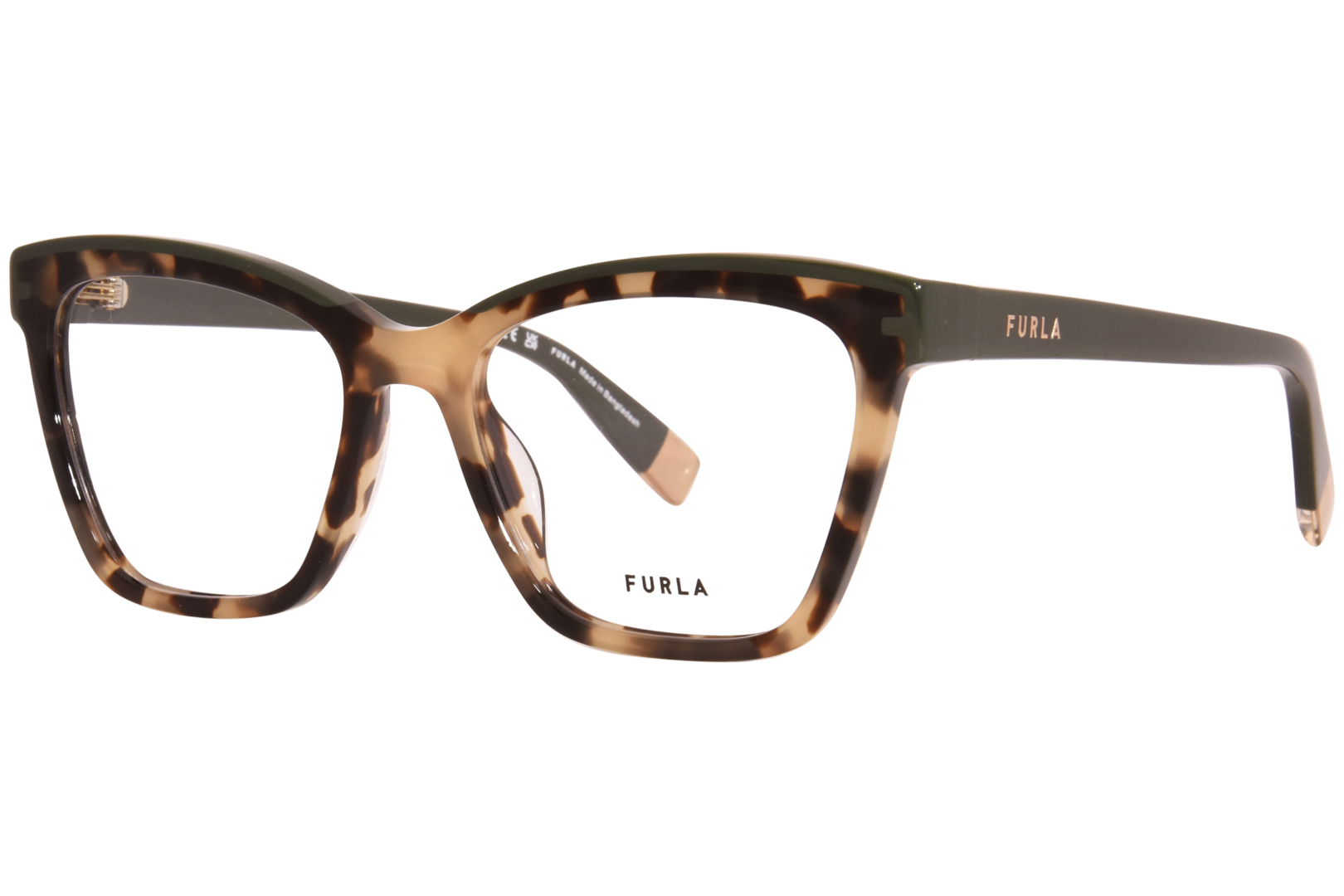 Furla Vfu Eyeglasses Women S Light Yellow Havana Full Rim