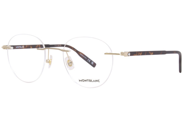  Mont Blanc MB0224O Eyeglasses Men's Rimless Round Shape 