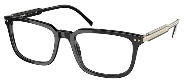 Prada Pr Yv Aav O Eyeglasses Men S Black Full Rim Rectangle Shape