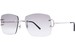Cartier Sunglasses CT0092O Rimless Square Shape - Shiny Silver/Custom 50%-Grey Gradient Lens w/AR