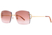 Cartier Sunglasses CT0092O Rimless Square Shape - Gold/Custom Amber Bi-color Lenses-001