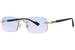 Gucci GG1221S Sunglasses Men's Rectangle Shape - Gold/Black/Gradient Blue 30-0% w/Elite AR-001