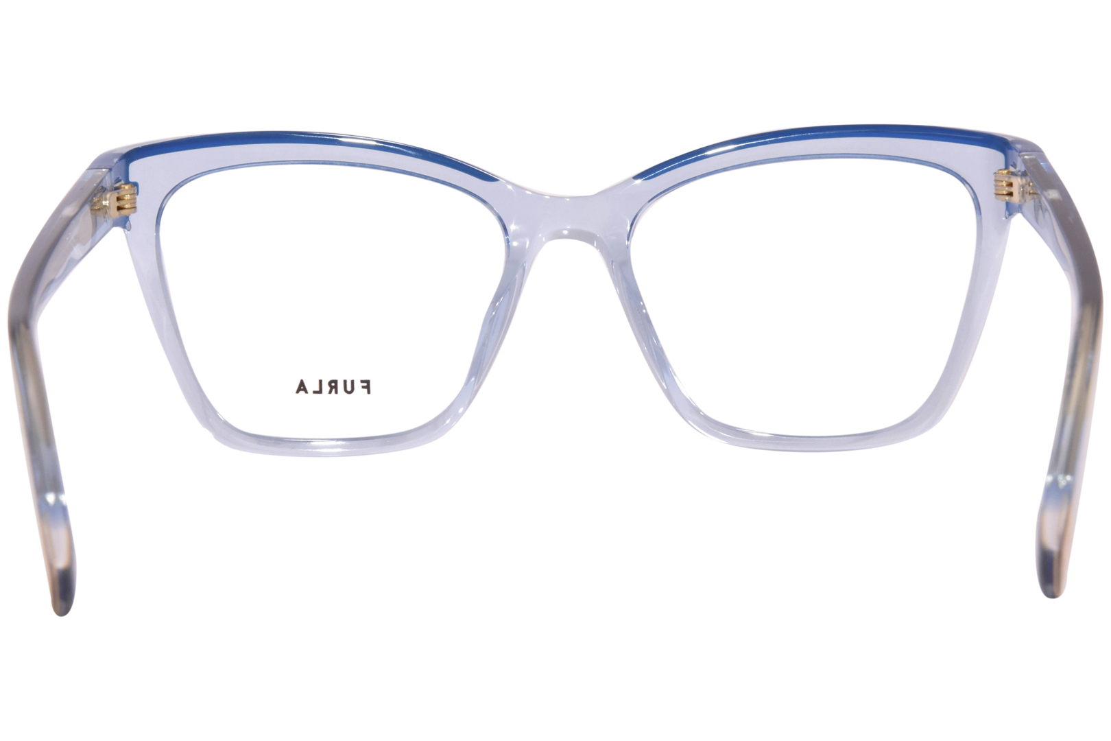 Furla VFU682 06N1 Eyeglasses Women S Shiny Transparent Azure Full Rim