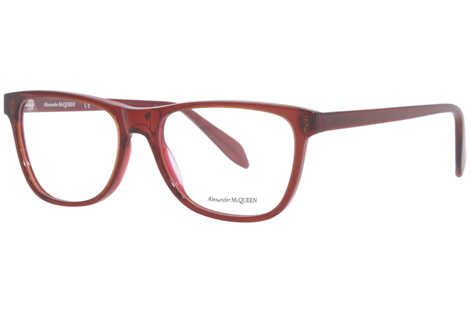 Alexander McQueen AM0248O 004 Eyeglasses Red Full Rim Square Shape  53-17-145 | EyeSpecs.com