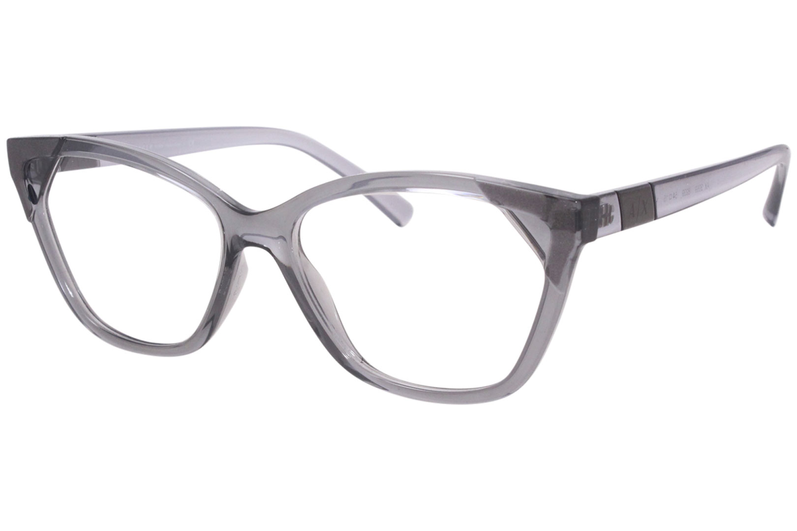 Armani Exchange AX3059 8239 Eyeglasses Trnsp Smoke/Metal Grey Optical Frame  54mm 