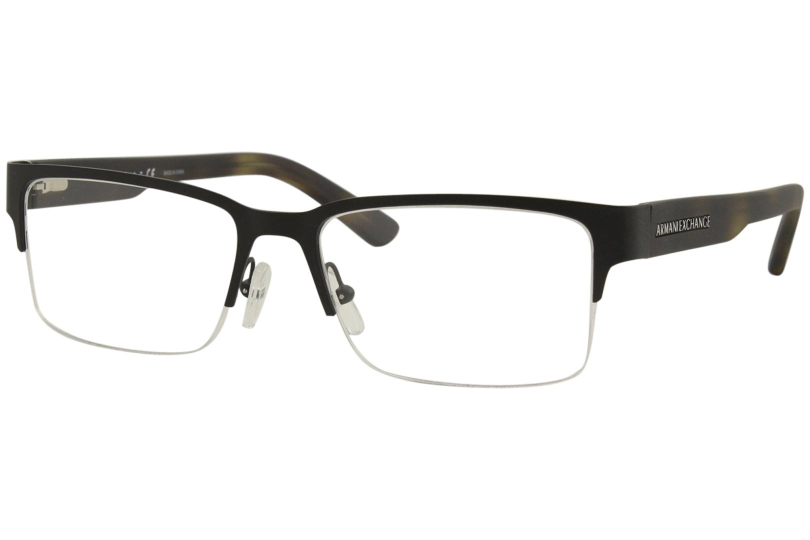 Armani Exchange Men's Eyeglasses AX1014 AX/1014 6000 Black/Havana Optical  Frame 