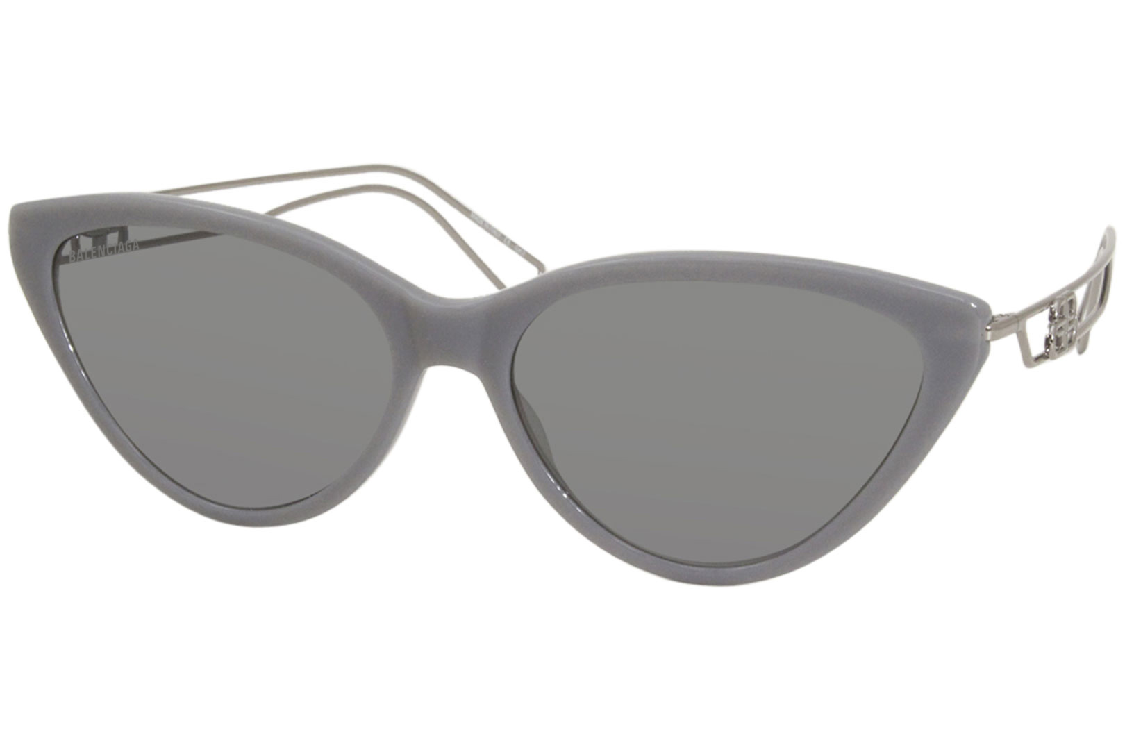 White BB-plaque cat-eye acetate sunglasses, Balenciaga