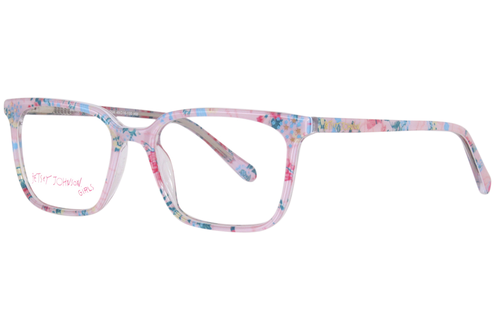 Betsey Johnson Sweetie Pnk Eyeglasses Girl S Pink Full Rim Square Shape 49mm