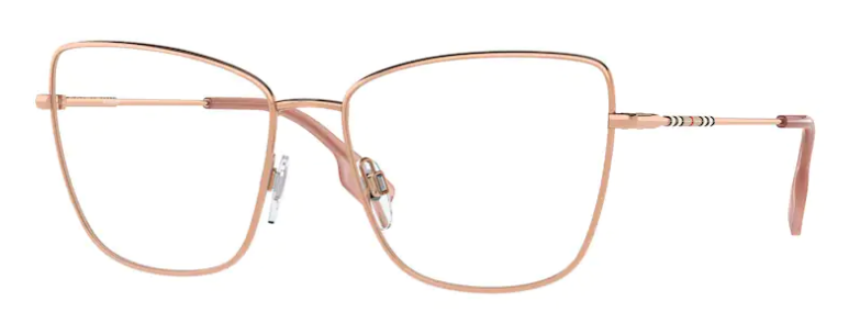 Burberry Bea BE1367 1337 Eyeglasses Women's Rose Gold Full Rim Cat Eye 53mm