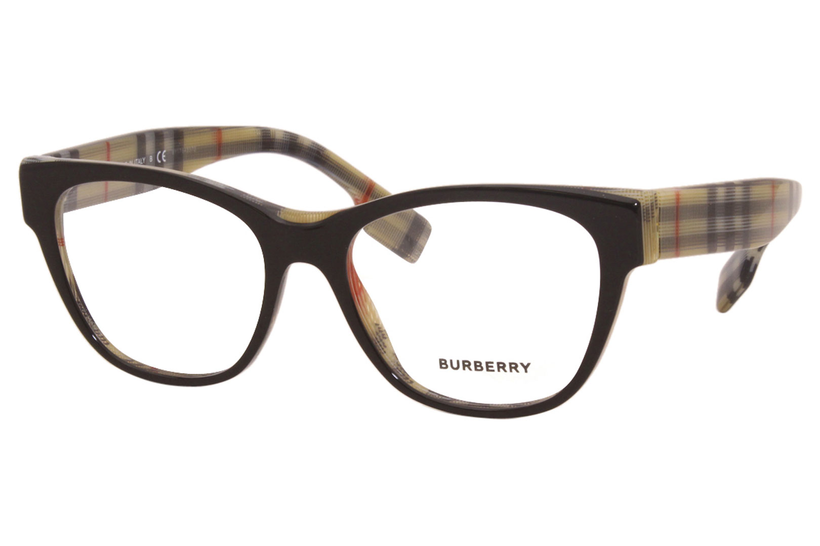 Burberry Eyeglasses Women's BE2301 3806 Top Black on Vintage Check  51-16-140mm 