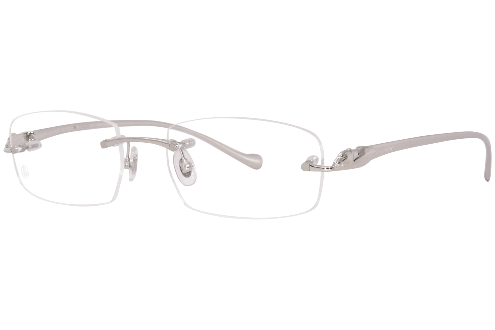 Cartier Core Range CT0061O 003 Eyeglasses Silver Rimless Rectangle