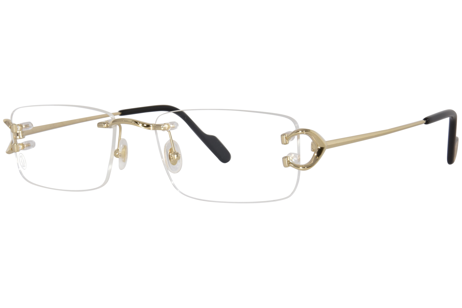 Cartier Core Range CT0344O 001 Eyeglasses Gold Black Rimless 53 18 1450