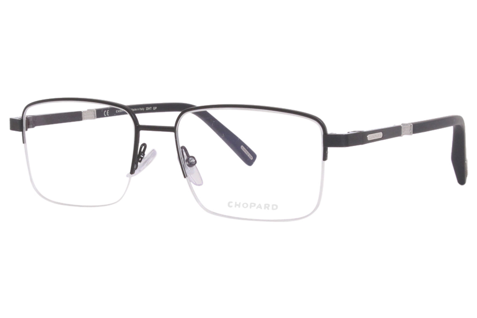 Chopard Eyeglasses Frame Men s VCHF55 531 Black Silver 23KT 56 18