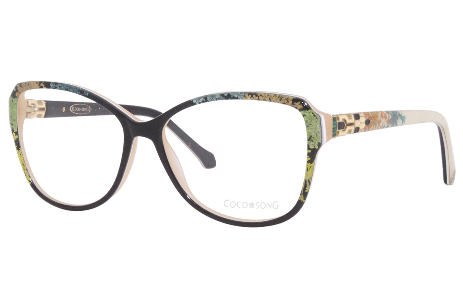 Coco Song Eyeglasses Frame Women's Space-Tour CV218 01 Black/Nude 55-15 ...