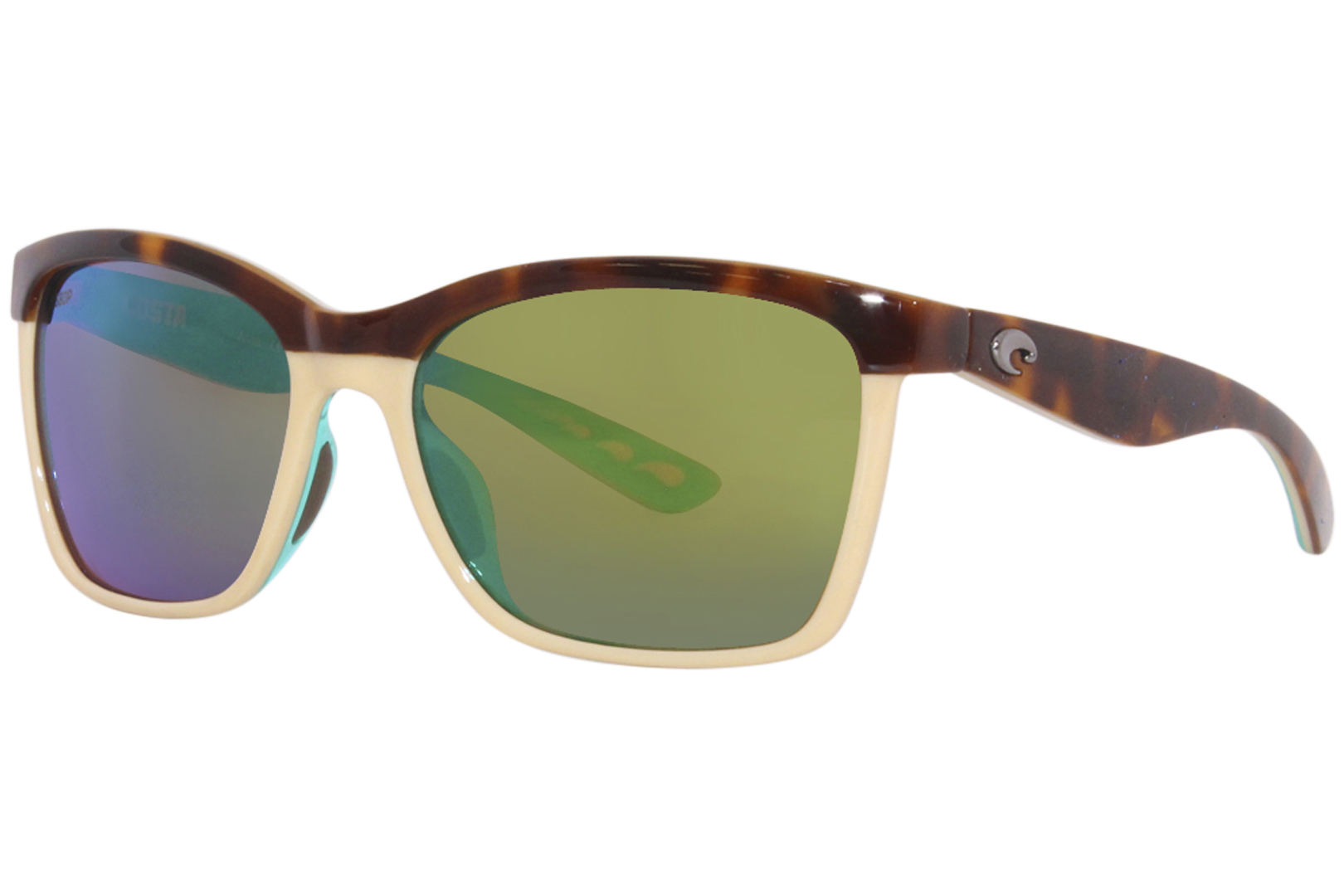 Costa Del Mar Anaa Sunglasses Retro Tort Cream Green Mirror