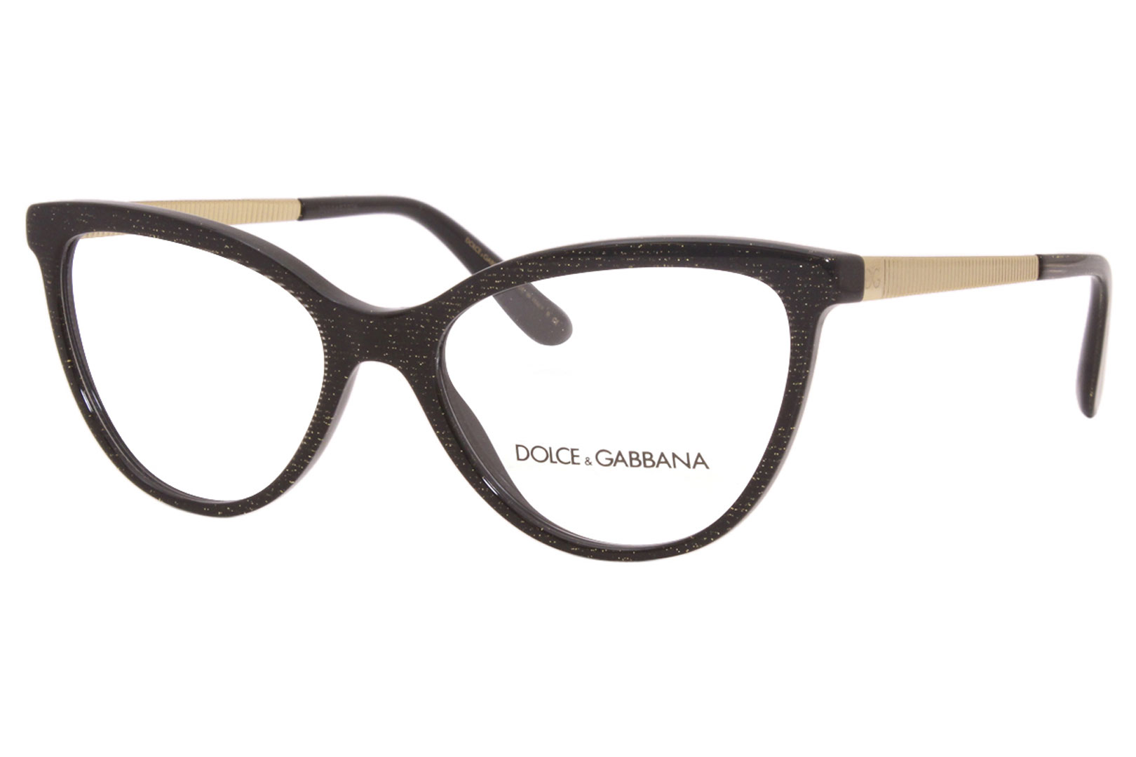 Dolce & Gabbana Eyeglasses Women's DG3315 3218 Glitter Gold/Striped Black  53mm 