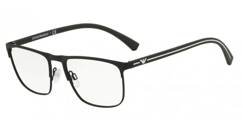 Emporio Armani Eyeglasses Frame Men's EA1079 3094 Rubber Black 55-18 ...