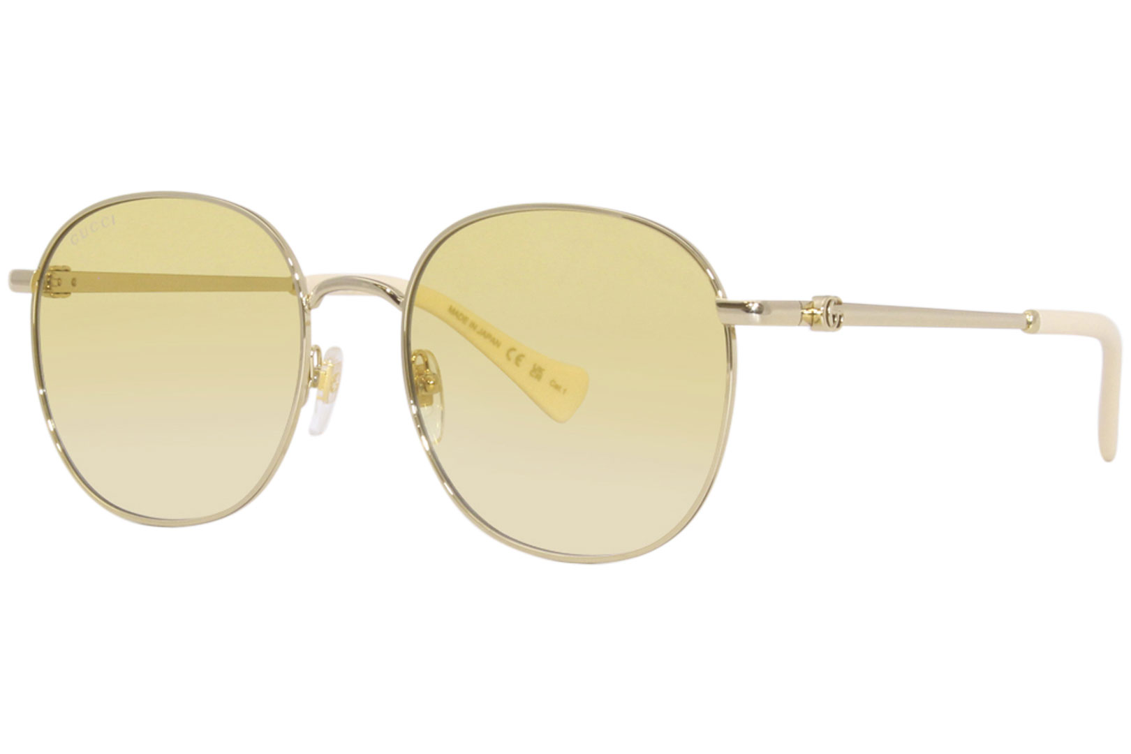 Gucci GG1142S 003 Sunglasses Women's Gold/Yellow Gradient Square Shape ...