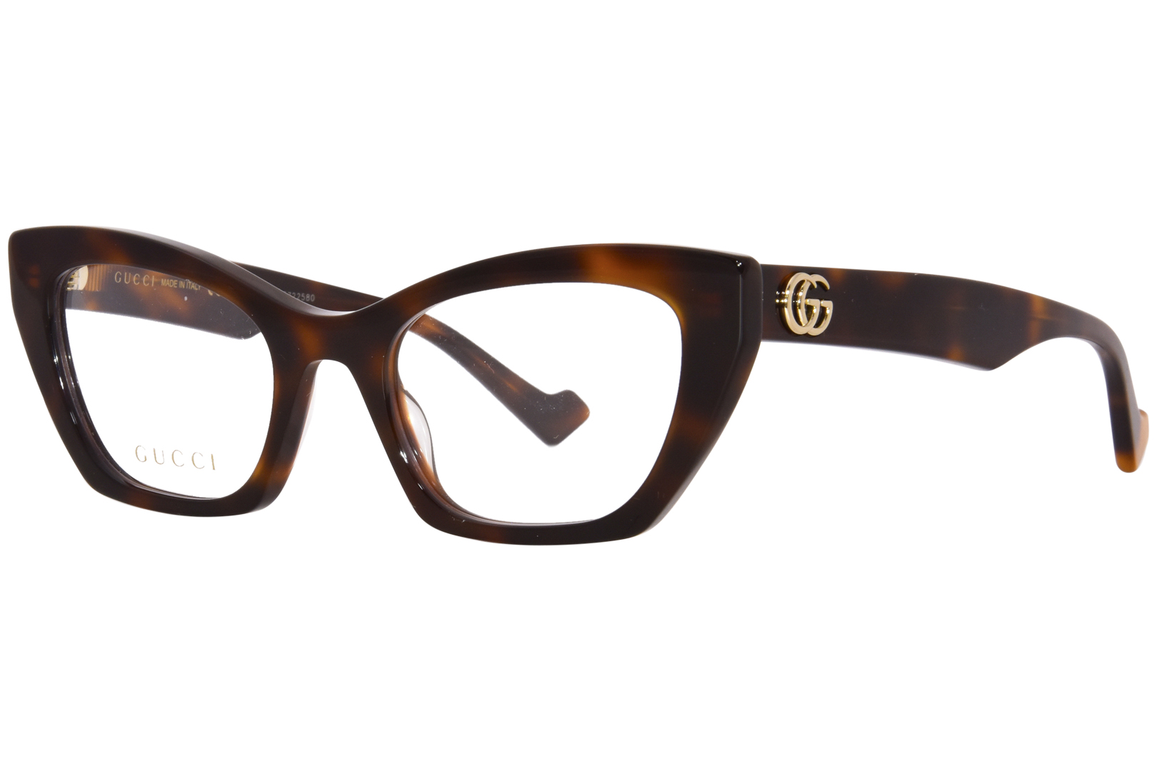 Gucci GG1334O 002 Eyeglasses Women's Havana Full Rim Cat Eye 52-20-145 ...