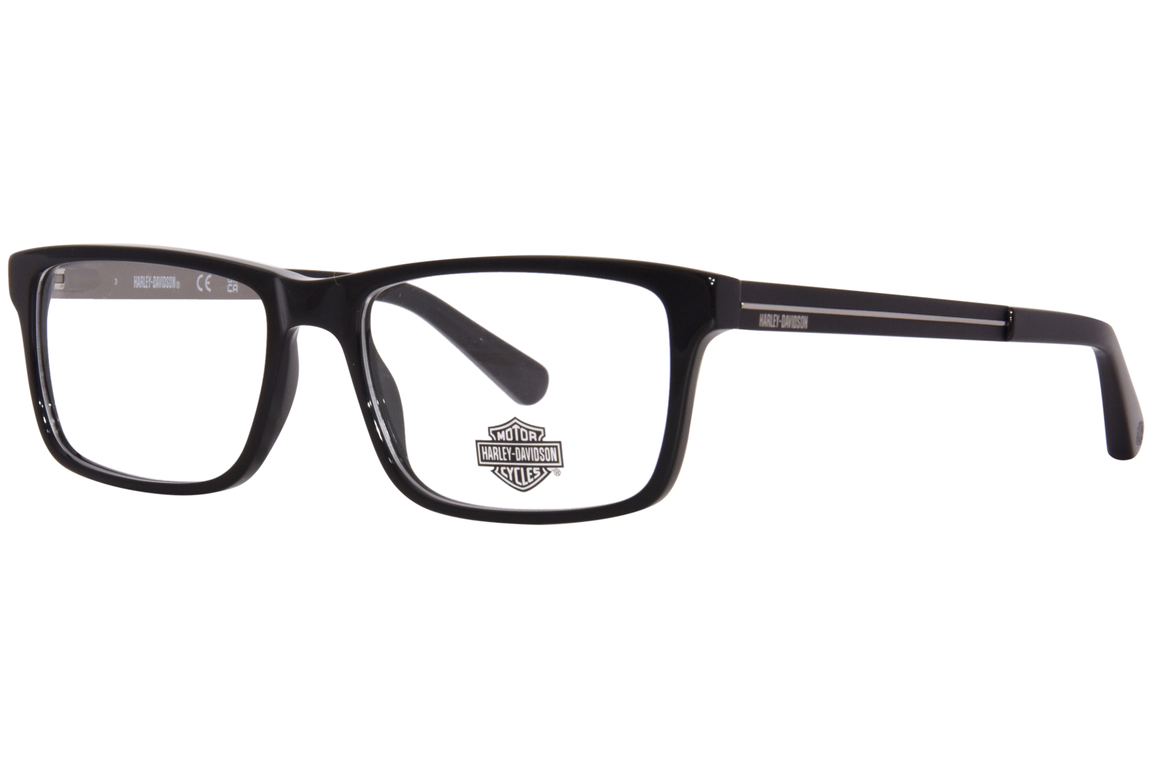 Harley Davidson HD0752 001 Eyeglasses Men's Shiny Black Full Rim 55-17 ...