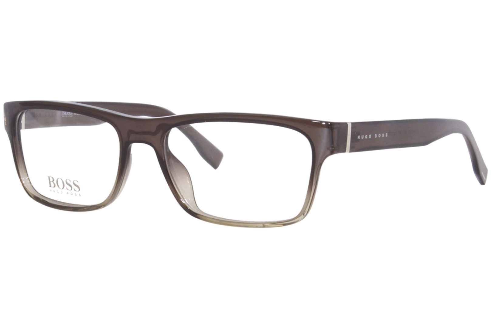 Hugo Boss 0729 09q Eyeglasses Mens Brown Full Rim Rectangle Shape 54 17 140 5864