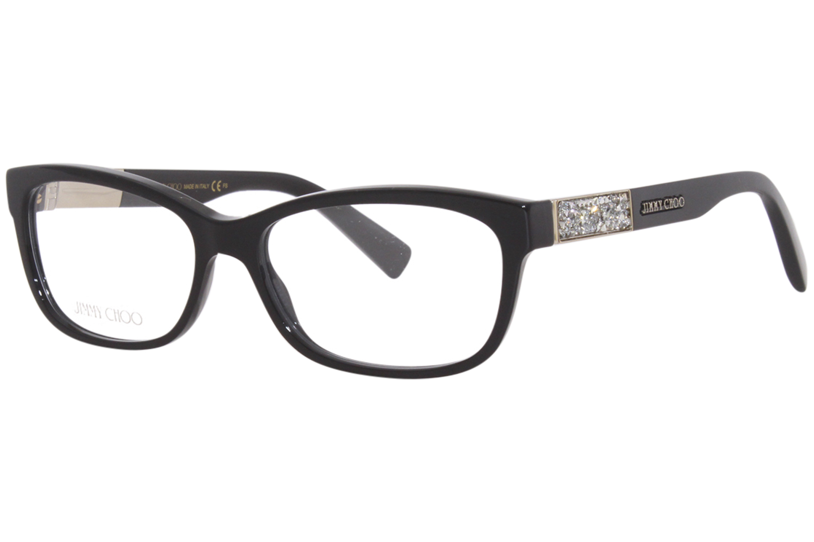 Jimmy Choo Jc110 29a Eyeglasses Women S Shiny Black Gold Full Rim 53 15 135