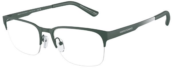  Armani Exchange AX1060 Eyeglasses Men's Semi Rim Rectangle Shape 