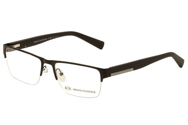  Armani Exchange AX1018 Eyeglasses Frame Men's Semi-Rim Rectangular 