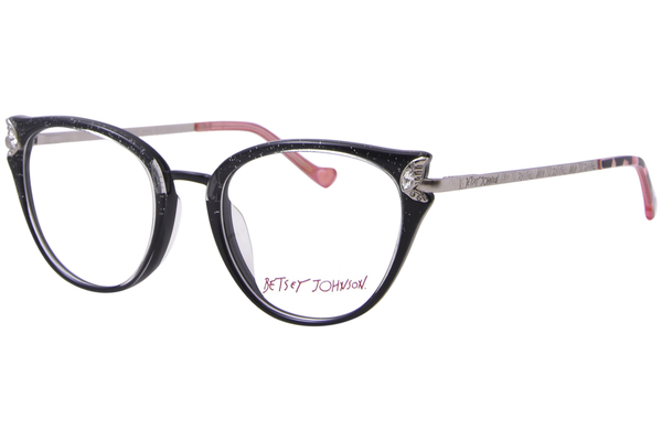  Betsey Johnson Bling Eyeglasses Women's Full Rim Round Shape 