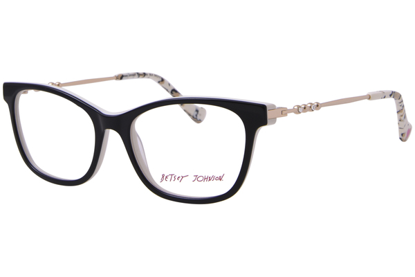  Betsey Johnson Classy-Lady Eyeglasses Women's Full Rim Rectangle Shape 