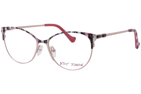  Betsey Johnson High-Society Eyeglasses Women's Full Rim Oval Shape 