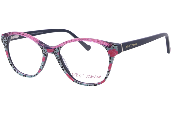  Betsey Johnson Shimmy Eyeglasses Women's Full Rim Round Shape 