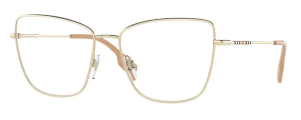 Burberry Bea BE1367 1338 Eyeglasses Women's Light Gold Full Rim