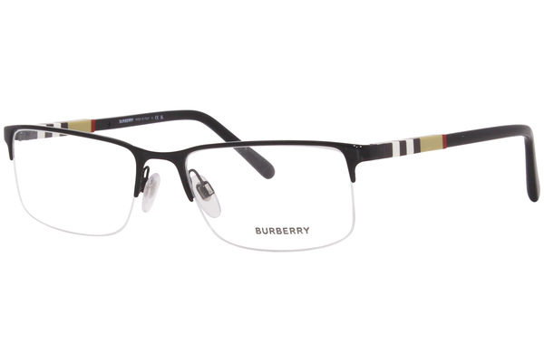 Burberry Men's Eyeglasses BE1282 BE/1282 1001 Black Half-Rim Optical Frame  55mm 