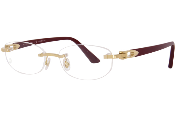  Cartier Core Range CT0318O Eyeglasses Rimless Oval Shape 