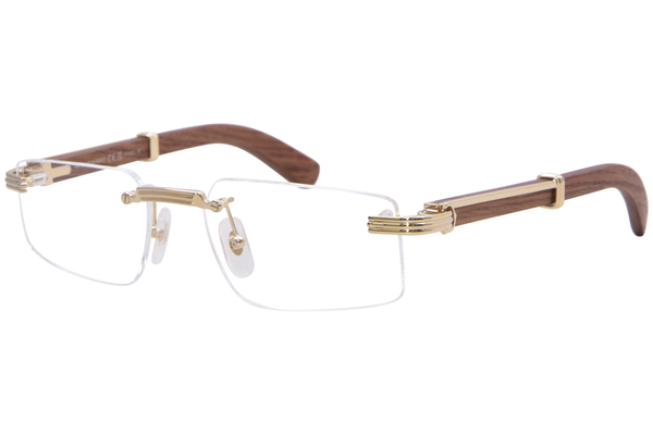  Cartier CT0485O Eyeglasses Men's Rimless Rectangle Shape 