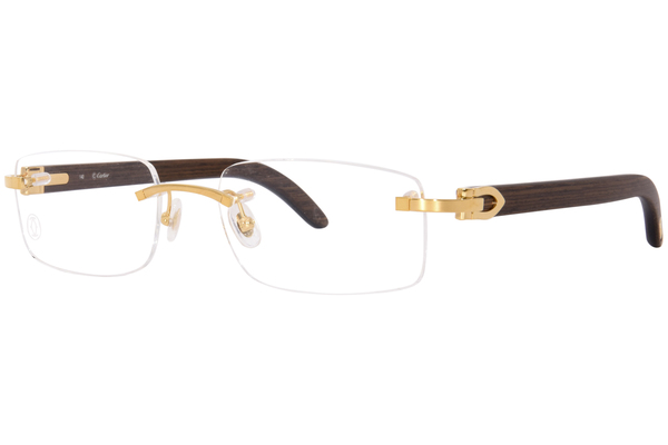  Cartier Exception CT0052O Eyeglasses Rimless Rectangle Shape 