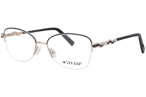 Caviar 2397 Eyeglasses Women's Semi Rim Cat Eye