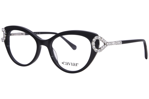 Caviar M4905 Eyeglasses Women's Full Rim Cat Eye w/Clear Crystals