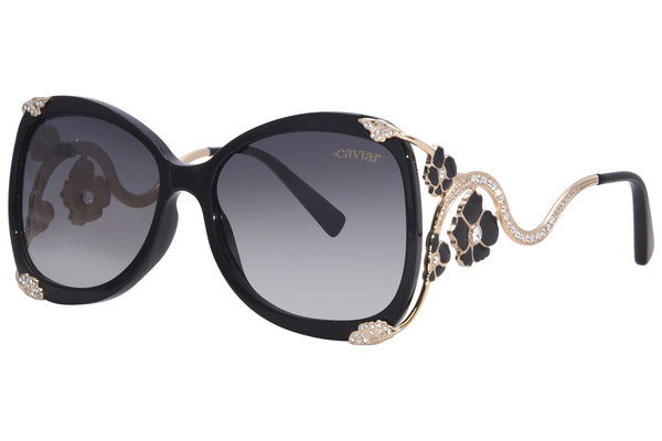  Caviar M6857 Sunglasses Women's Butterfly Shape w/Clear Crystals 