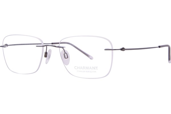 Charmant CH16700 Titanium Eyeglasses Men's Rimless Square Shape