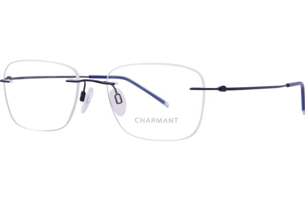 Charmant CH16700 Titanium Eyeglasses Men's Rimless Square Shape