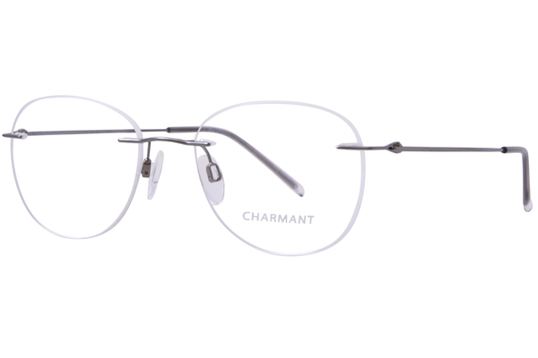 Charmant CH16701 Titanium Eyeglasses Men's Rimless Round Shape