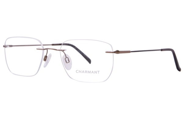 Charmant CH29127 Titanium Eyeglasses Men's Rimless Square Shape