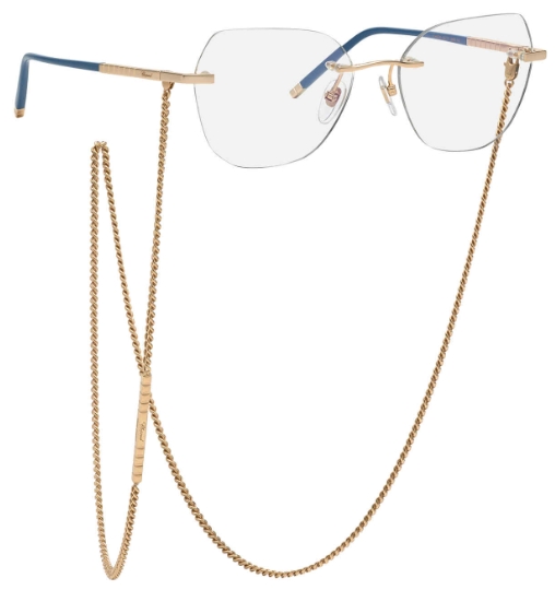 Chopard IKCHG26 Titanium Eyeglasses Women's Rimless w/Chain