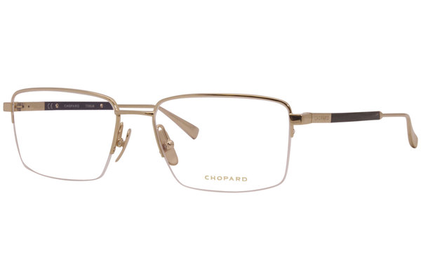  Chopard VCHD18M Eyeglasses Men's Semi Rim Rectangular Titanium Optical Frame 