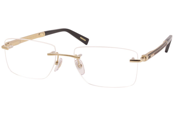 Chopard VCHD62 0300 Eyeglasses Men s Gold Black Rimless Optical Frame 56mm