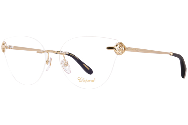  Chopard VCHF87S Eyeglasses Women's Rimless Round Shape 