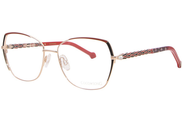 Coco Song Cashmere Knife CV300 Eyeglasses Women's Full Rim Butterfly Shape